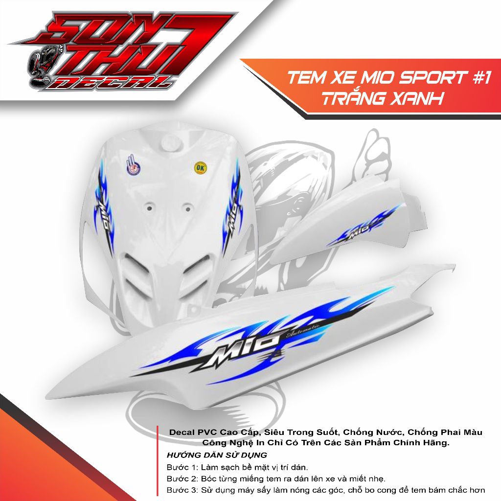 Tem xe Mio Sport #1 (CHẤT LIỆU CAO CẤP - SẮC NÉT - KHÔNG PHAI MÀU)