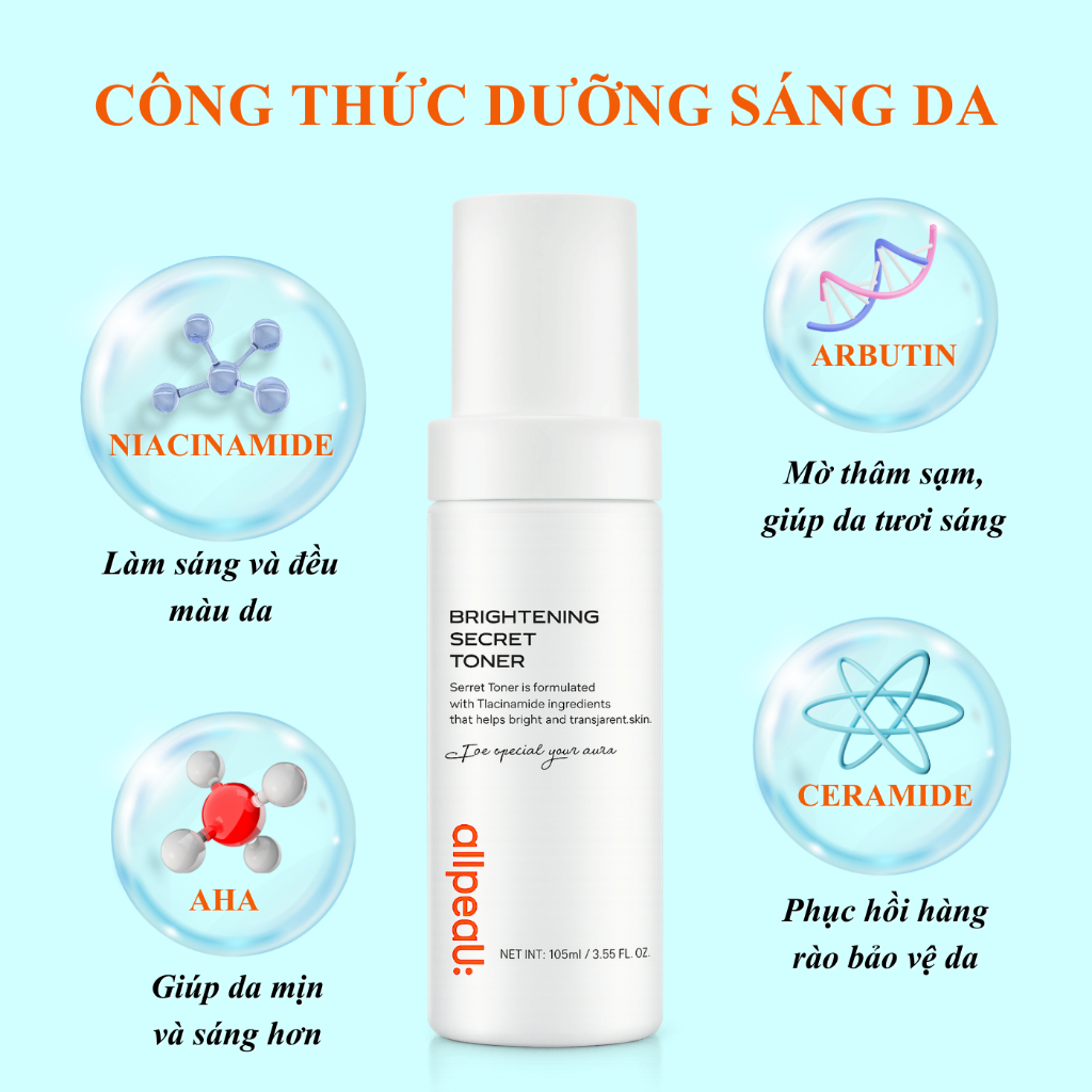 Nước Hoa Hồng allpeaU 105ml – Dưỡng Ẩm Nhanh, Da Mịn Mượt, Dịu Nhẹ, Phù Hợp Da Nhạy Cảm