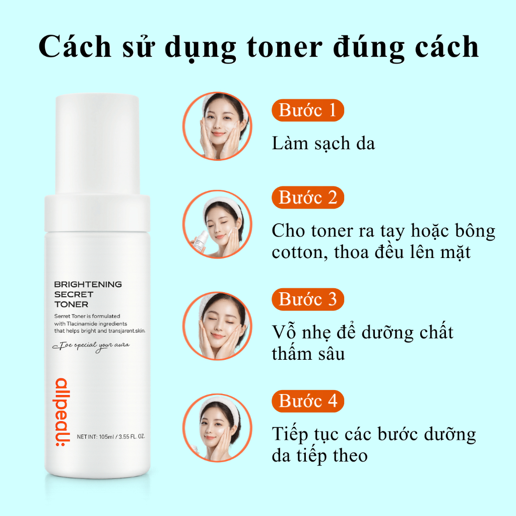 Nước Hoa Hồng allpeaU 105ml – Dưỡng Ẩm Nhanh, Da Mịn Mượt, Dịu Nhẹ, Phù Hợp Da Nhạy Cảm