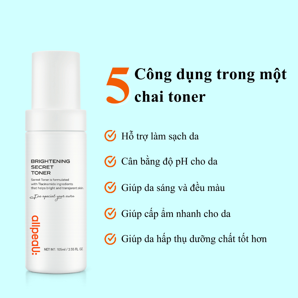 Nước Hoa Hồng allpeaU 105ml – Dưỡng Ẩm Nhanh, Da Mịn Mượt, Dịu Nhẹ, Phù Hợp Da Nhạy Cảm