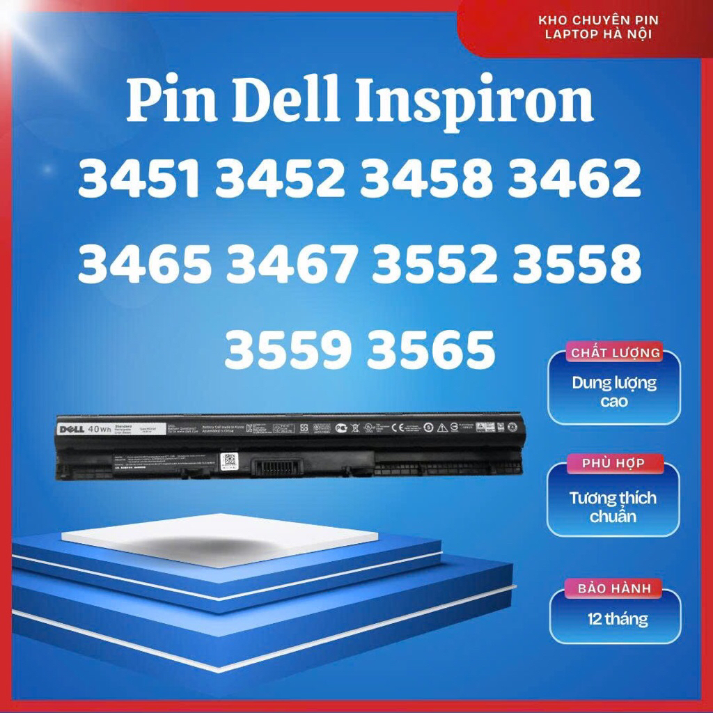 Pin Dell M5Y1K Inspiron 3451 3452 3458 3462 3465 3467 3552 3558 3559 3565 BH 12 Tháng