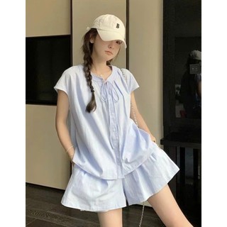 Sét Áo Sơ Mi Tay Dơi Kèm Quần Sooc Mặc Hè Siêu Cá Tính