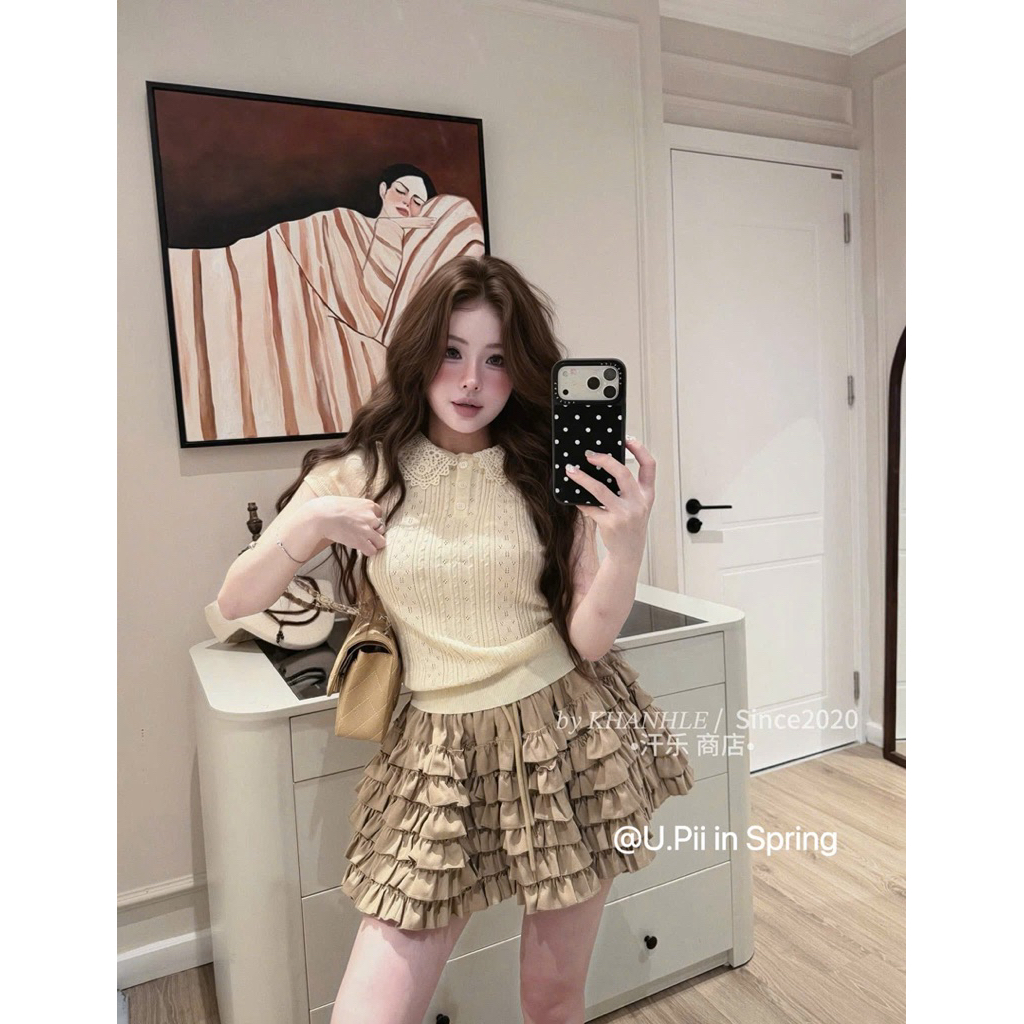 [𝐒𝐮𝐙𝐲] Chân Váy Tầng L1 Cầm Nặng Tay #8206 QCCC