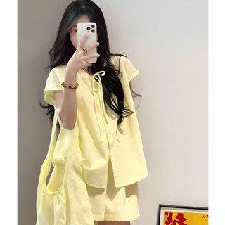 Sét Sơ Mi Tay Dơi Kèm Quần Sooc Mặc Hè Siêu Xinh