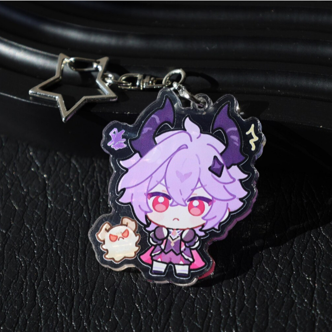 Genshin Impact Durin Acrylic Keychain – Chibi Anime Charm with Star Ring