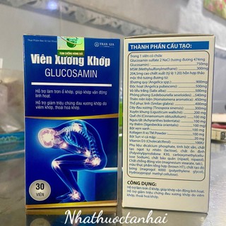 Xương Khớp Glucosamin, hỗ trợ bổ khớp, giúp tăng tiết dịch, phục hồi mô sụn, giảm đau, giảm thoái hóa khớp