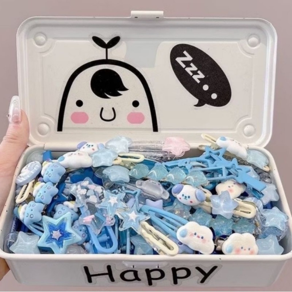 Set 50 Kẹp Tóc Cho Bé Gái – Kẹp Tóc Hoạt Hình Cute, Sticker Họa Tiết Đa Dạng Dễ Thương