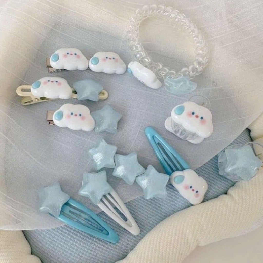 Set 50 Kẹp Tóc Cho Bé Gái – Kẹp Tóc Hoạt Hình Cute, Sticker Họa Tiết Đa Dạng Dễ Thương
