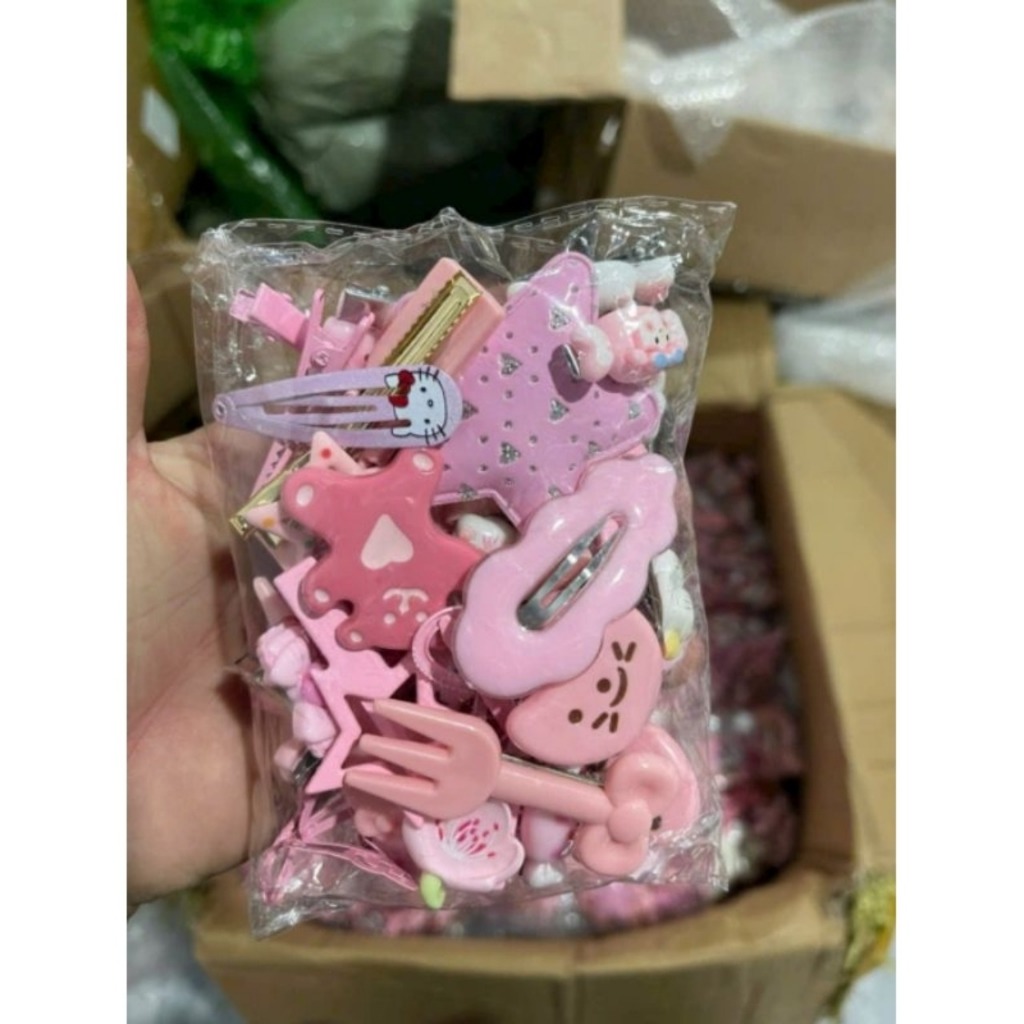 Set 50 Kẹp Tóc Cho Bé Gái – Kẹp Tóc Hoạt Hình Cute, Sticker Họa Tiết Đa Dạng Dễ Thương