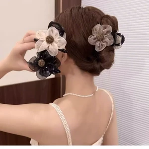 Kẹp Tóc Càng Cua Hoa Vải Nữ – Kẹp Tóc Búi Hoa Dễ Thương, Phụ Kiện Tóc Thời Trang