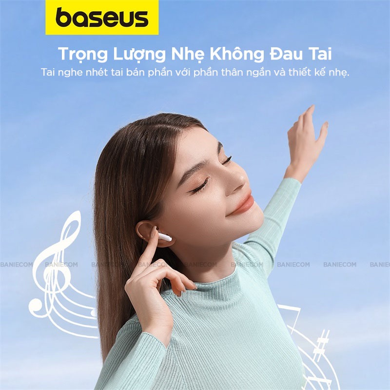 Tai nghe Bluetooth không dây BASEUS Bowie E12 TWS Thân Ngắn Pin 30 Giờ Độ Trễ 0.06s Có App GPS