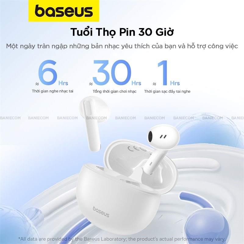 Tai nghe Bluetooth không dây BASEUS Bowie E12 TWS Thân Ngắn Pin 30 Giờ Độ Trễ 0.06s Có App GPS