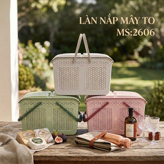 Làn nắp mây size to nhựa VIỆT NHẬT (MS: 2606) Kích thước: 46.5x31.5x29 (cm)