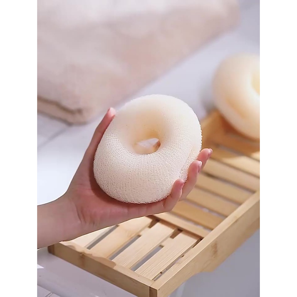Bông Tắm Xơ Mướp Tự Nhiên – Miếng Tắm Massage Tẩy Tế Bào Chết Có Đai Tay