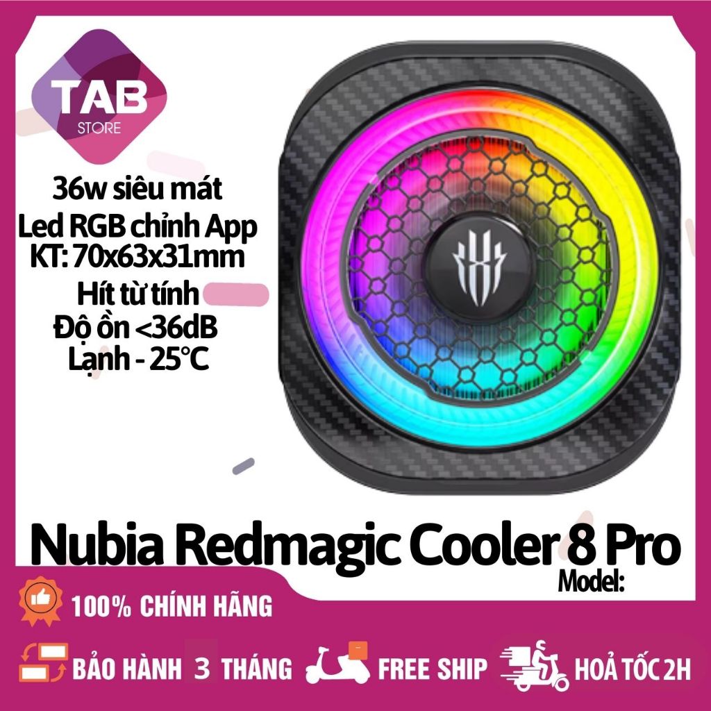 Quạt Tản Nhiệt Sò Lạnh Nubia Redmagic Cooler 8 Pro 5 Pro 36W Làm Mát Từ Tính Có AI - Chính Hãng | BigBuy360 - bigbuy360.vn