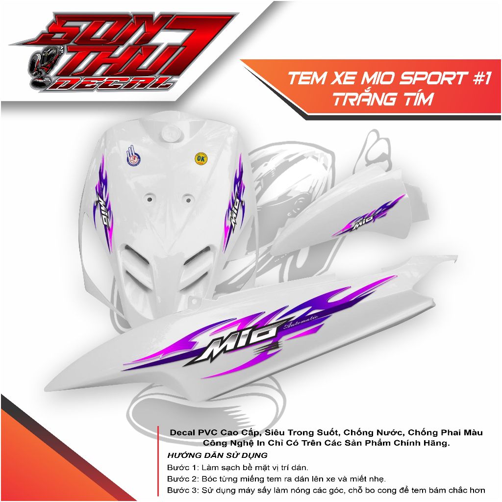 Tem xe Mio Sport #1 (CHẤT LIỆU CAO CẤP - SẮC NÉT - KHÔNG PHAI MÀU)