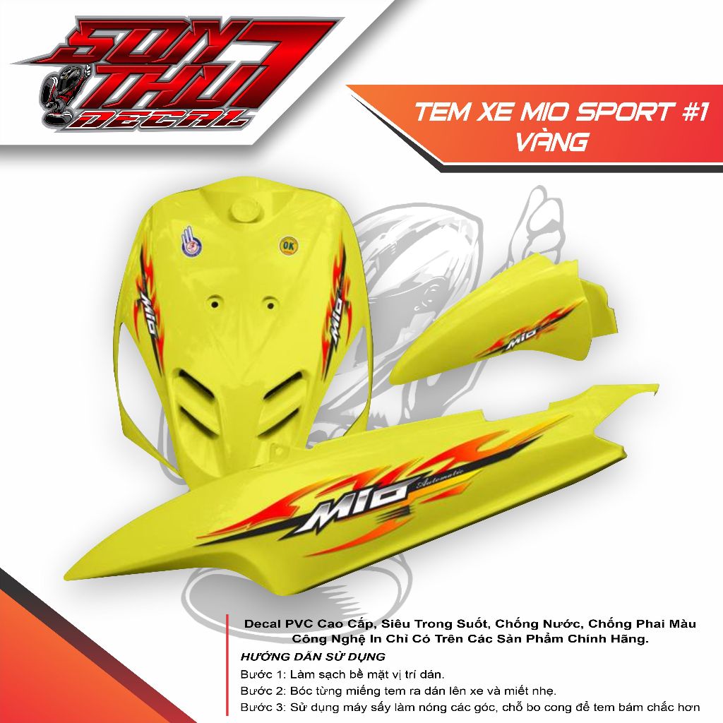 Tem xe Mio Sport #1 (CHẤT LIỆU CAO CẤP - SẮC NÉT - KHÔNG PHAI MÀU)