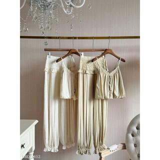 Set Bộ Áo 2s Dáng Phồng Mix Quần Suông Bèo LH, Set Đi Du Lịch Mùa Hè 2 Màu Mix