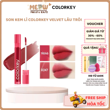 ColorKey Velvet Matte Lipstick – Son Kem Lì Mềm Mượt, Bền Màu 3g | MEOW MAKEUP