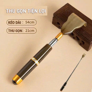 Gậy Gãi Lưng Gãi Ngứa Cao Cấp, Chống Gỉ , Rút Gọn 5 Mức, Kèm Viên Massage Từ Tính 2in1 Tiện Lợi