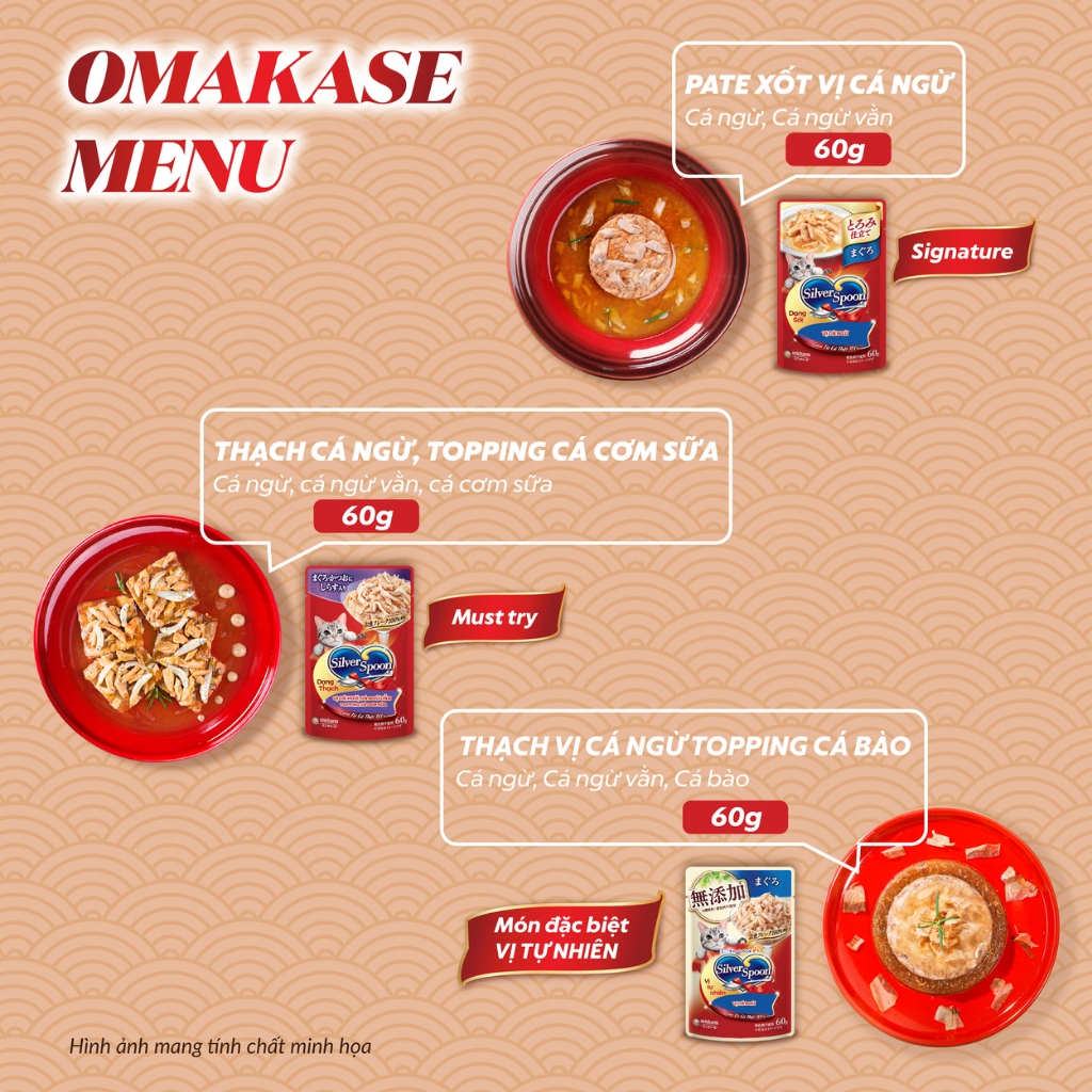 [Combo 14] Pate Mèo Silver Spoon Gói 60gram, Pate Unicharm Cho Mèo Bổ Sung Đầy Đủ Dinh Dưỡng Bù Nước