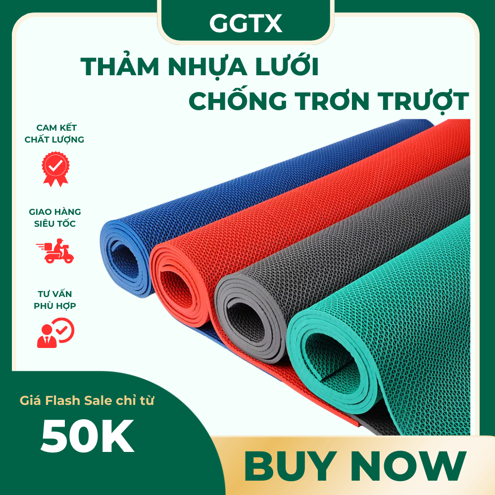 Thảm Nhựa Lưới Zikzak PVC Chống Trượt Thảm Lót Sàn Nhà Tắm, Nhà Bếp, Cửa Ra Vào Khổ 90cm / 120cm