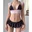 2Soonsumff Bikini 3 mảnh họa tiết trái tim buộc dây phối bèo sexy bộ đồ bơi cao cấp gợi cảm cho nữ