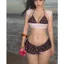 2Soonsumff Bikini 3 mảnh họa tiết trái tim buộc dây phối bèo sexy bộ đồ bơi cao cấp gợi cảm cho nữ