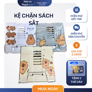Kệ Chặn Sách Đọc Sách Gấp Gọn Hoạt Hình Capybara Dễ Thương Cho Học Sinh – Giá Đỡ Sách