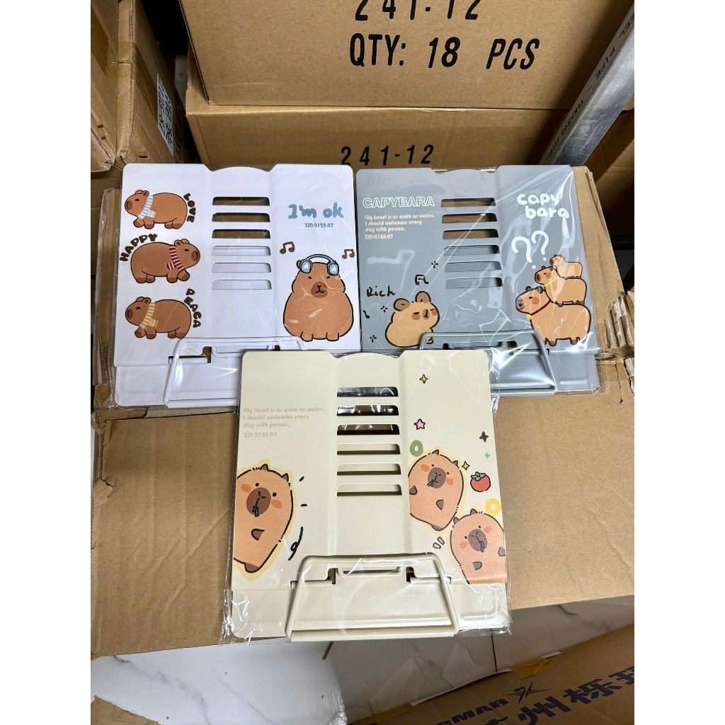 Kệ Chặn Sách Đọc Sách Gấp Gọn Hoạt Hình Capybara Dễ Thương Cho Học Sinh – Giá Đỡ Sách
