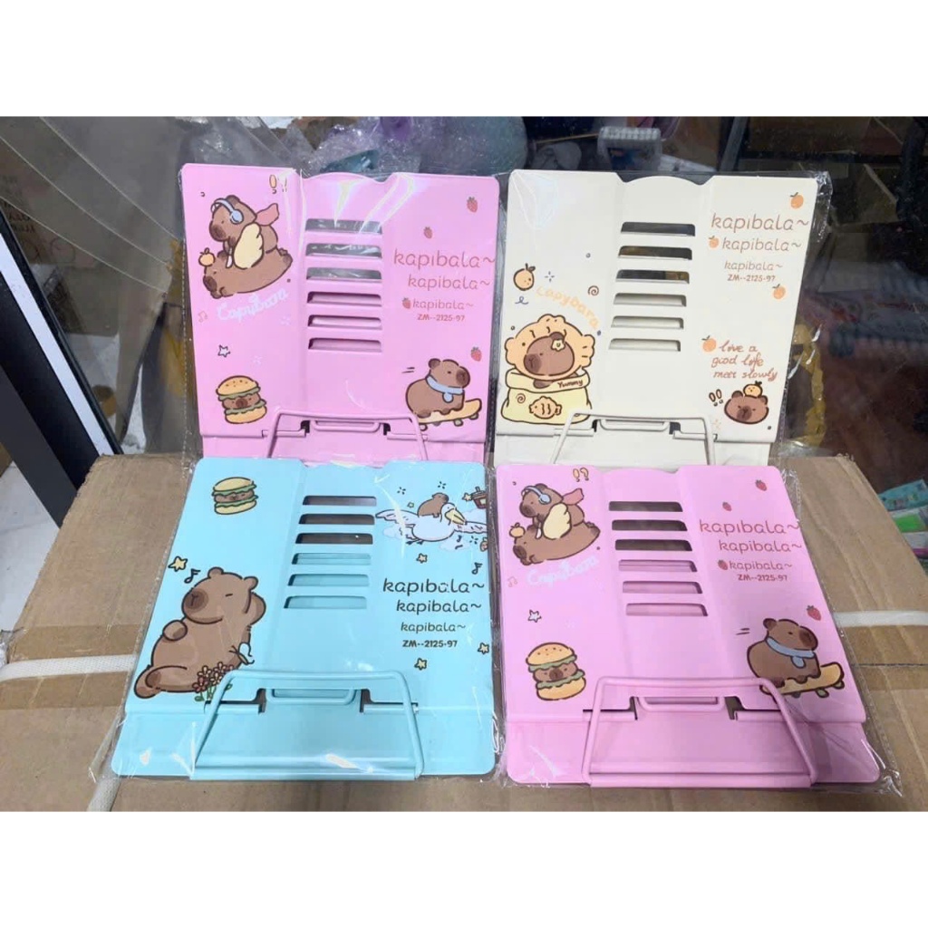 Kệ Chặn Sách Đọc Sách Gấp Gọn Hoạt Hình Capybara Dễ Thương Cho Học Sinh – Giá Đỡ Sách