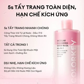 [Y364] Nước Tẩy Trang Có Dầu 2 Trong 1 COLORKEY - Không Chứa Cồn - Làm Sạch Sâu, Không Cay Mắt, Dịu Nhẹ Cho Mọi Loại Da
