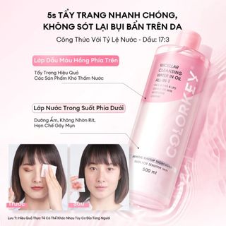 [Y364] Nước Tẩy Trang Có Dầu 2 Trong 1 COLORKEY - Không Chứa Cồn - Làm Sạch Sâu, Không Cay Mắt, Dịu Nhẹ Cho Mọi Loại Da
