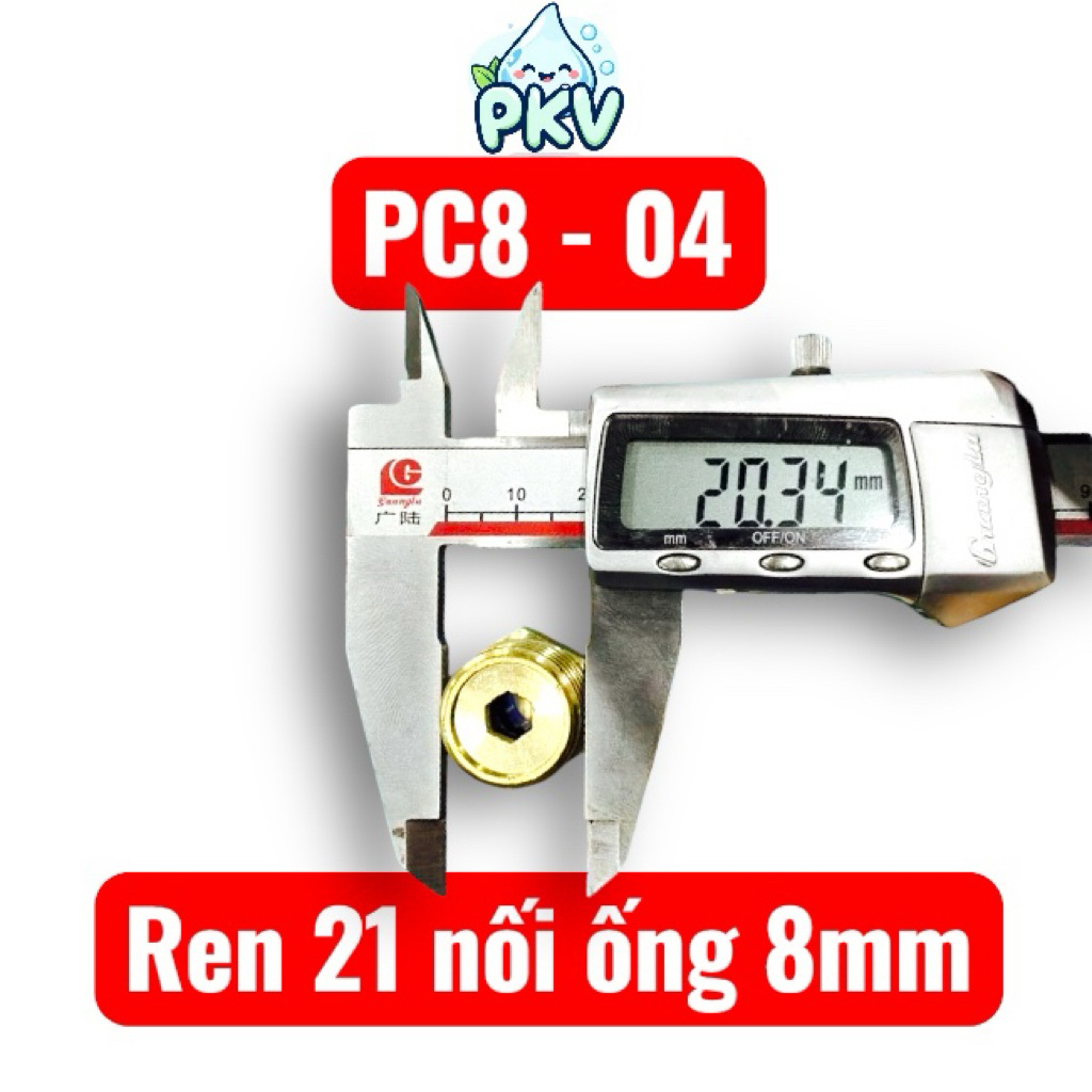 [Giá Rẻ] Đầu Nối PC8-04 Ren 21 Nối Ống 8mm – Cút Nối Nhanh Ống Hơi Khí Nén / Ống Tưới Nhỏ Giọt 8mm