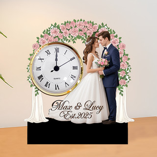 Đồng Hồ Để Bàn In Hình Theo Yêu Cầu - Quà Tặng Kỷ Niệm Cưới, Sinh Nhật Mica Pha Lê Sang Trọng
