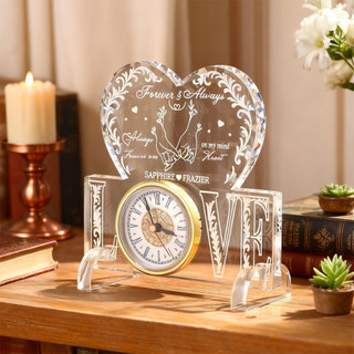 Đồng Hồ Để Bàn In Hình Theo Yêu Cầu - Quà Tặng Kỷ Niệm Cưới, Sinh Nhật Mica Pha Lê Sang Trọng
