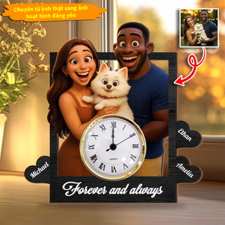 Đồng Hồ Để Bàn In Hình Theo Yêu Cầu - Quà Tặng Kỷ Niệm Cưới, Sinh Nhật Mica Pha Lê Sang Trọng