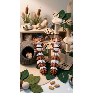 Móc khóa Mèo đuôi dài cử động 3D - Đồ chơi móc khóa cute