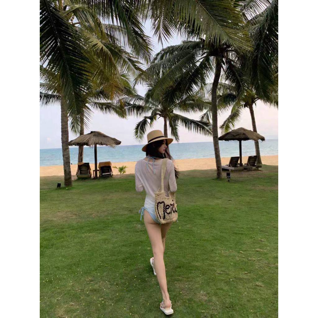 [SẴN - HỎA TỐC HN] 2Soonsumff bikini 3 mảnh buộc dây kèm áo khoác dài tay gợi cảm bộ đồ bơi cao cấp hàn quốc