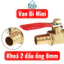 Combo 4 Cái-Van Bi Mini Đồng Khóa 2 Đầu Ống 8mm – Van Khóa Nước / Khí Nén Nối Ống Mềm 8mm