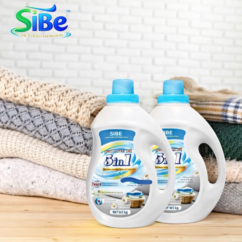 SiBE combo 10 kg nước giặt cao cấp tặng 2 túi giúp áo quần trắng sạch thơm lâu