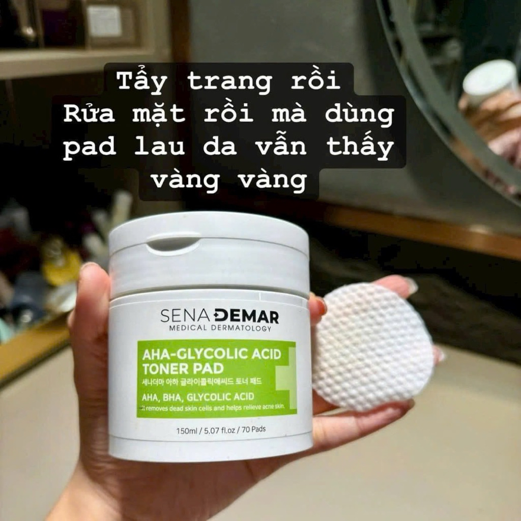 Toner pad Sena demar AHA-glycolic acid toner pad 150ml - hạn 2028 Hàn Quốc toner pad senademar  IS306