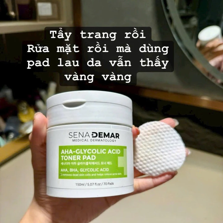 Toner pad Sena demar AHA-glycolic acid toner pad 150ml - hạn 2029 Hàn Quốc toner pad senademar WZ355