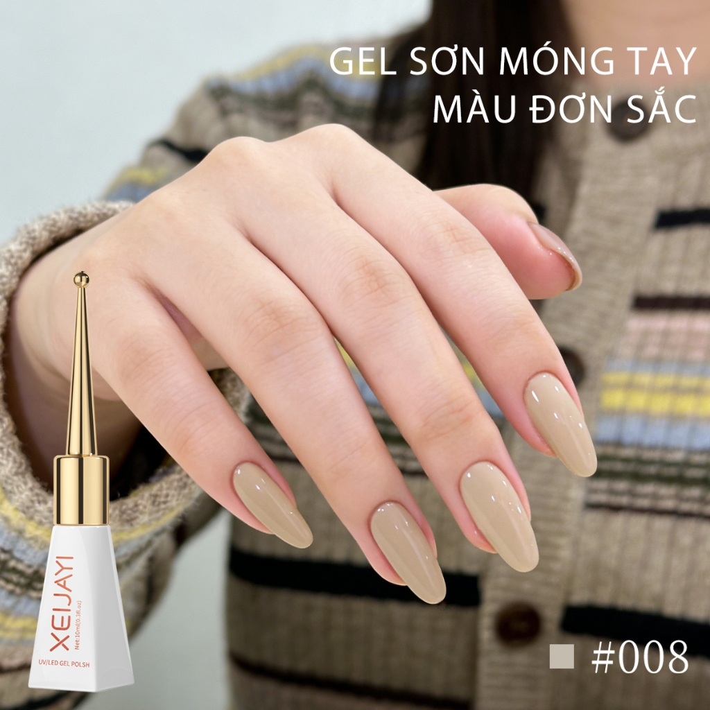 XEIJAYI 10ml - Sơn móng tay dạng gel màu trà sữa, bền màu và thích hợp sử dụng tại salon.