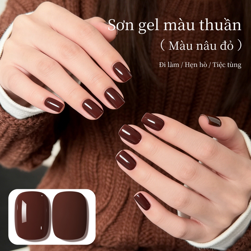 XEIJAYI 10ml - Sơn móng tay dạng gel màu nâu đỏ, màu sắc bền lâu, thích hợp cho việc tự làm nghệ thuật vẽ móng.