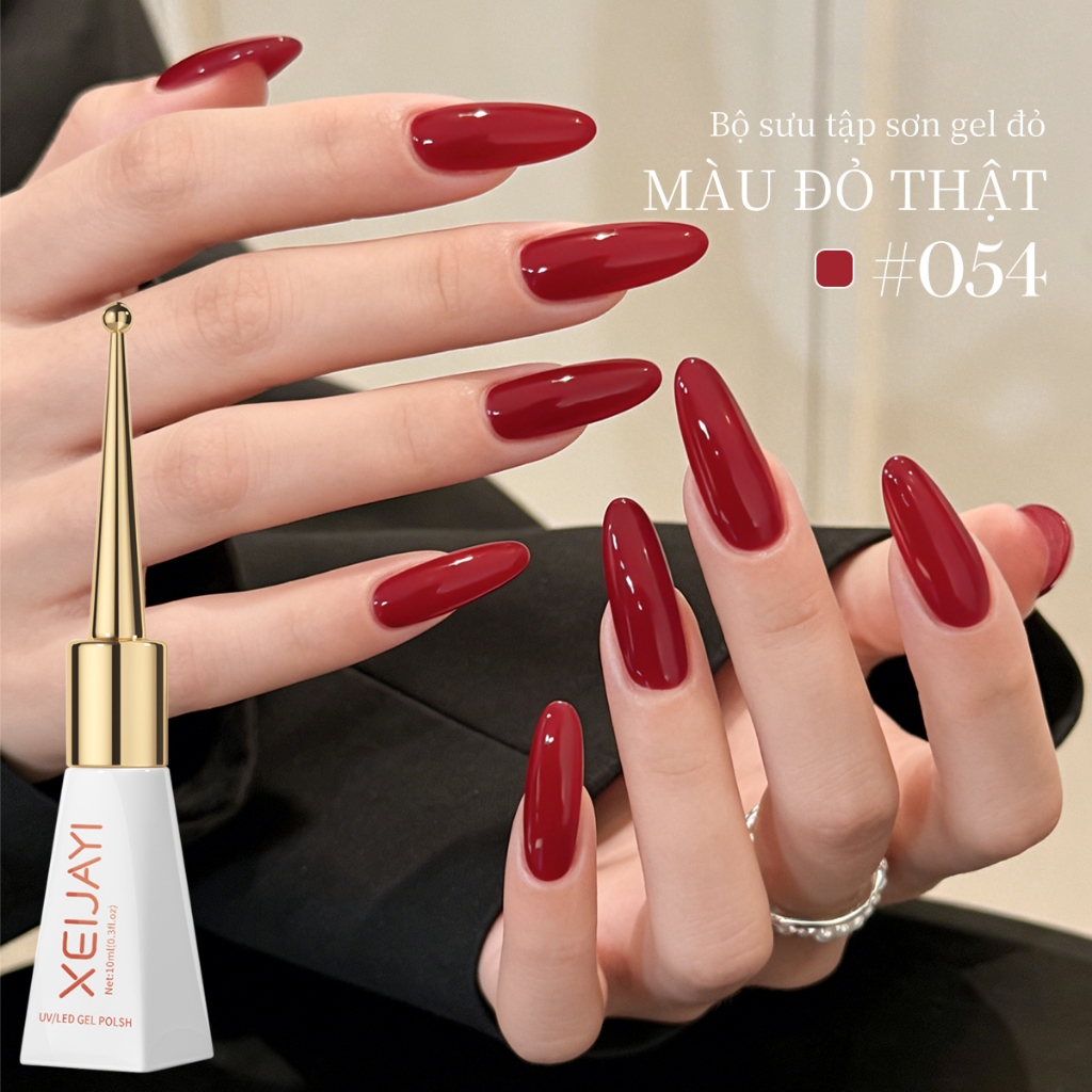 XEIJAYI 10ml - Sơn móng tay dạng gel màu đỏ cổ điển, phù hợp cho salon và mọi tông da.