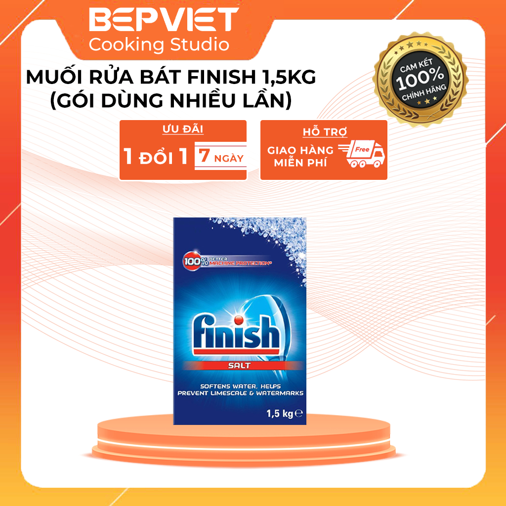 Muối rửa bát Finish1Kg, 1.2Kg, 1.5kg, 4kg không mùi sử dụng cho mọi loại máy rửa chén bát