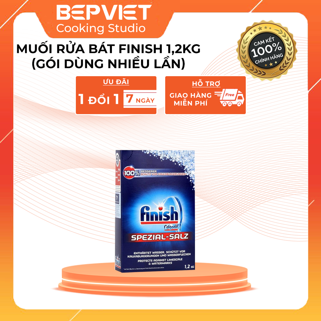 Muối rửa bát Finish1Kg, 1.2Kg, 1.5kg, 4kg không mùi sử dụng cho mọi loại máy rửa chén bát