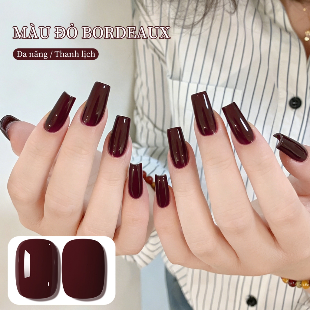 XEIJAYI 10ml - Sơn móng tay dạng gel màu đỏ Bordeaux mới, màu sắc bền lâu, thích hợp cho việc tự làm nghệ thuật vẽ móng.