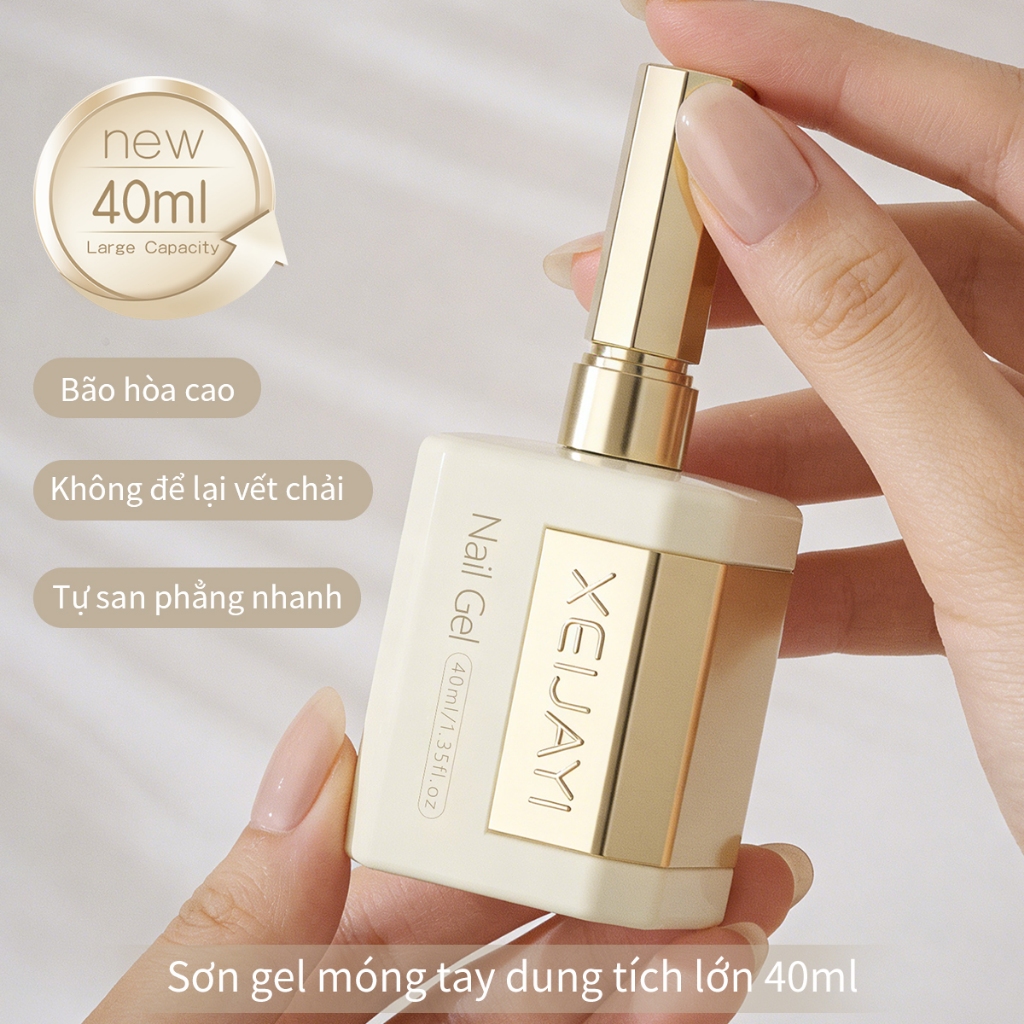 XEIJAYI 40ml - Sơn móng tay màu xanh lá cây mới, bền màu và rực rỡ, thích hợp cho các tiệm làm móng và các dự án DIY.